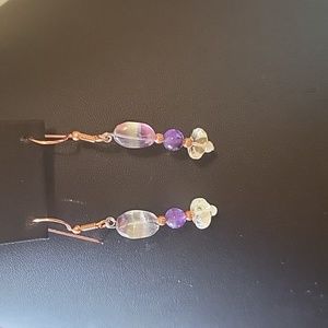 Copper and gemstone earrings
